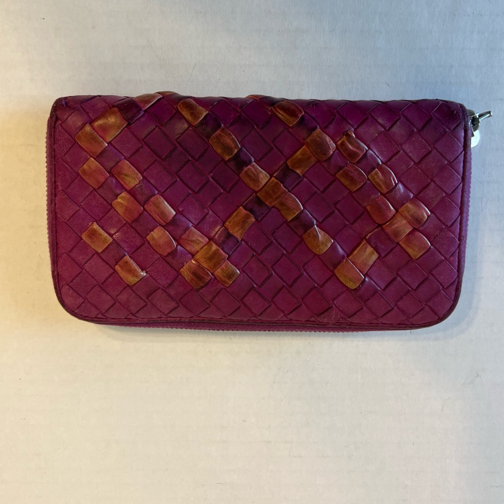 Bottega Veneta zippy woven leather, long wallet‎